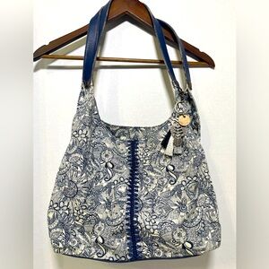 Sakroots navy and white shoulder bag